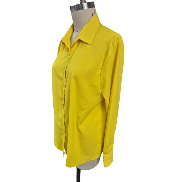 Bright Yellow Blouse Sz XL - Picture 6 of 7